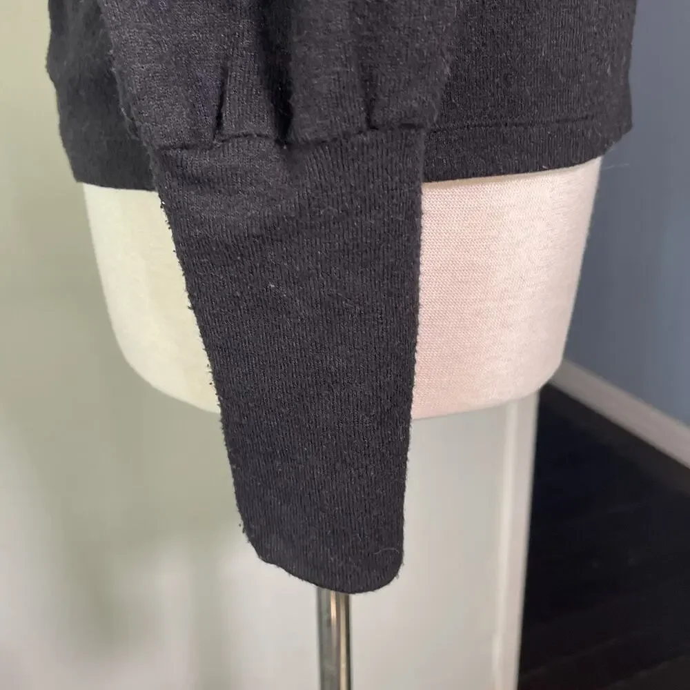 Madewell Women’s Brushed Puff Sleeve Sweater Top Black Size Medium
